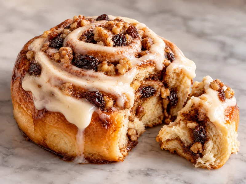 Cinnamon Roll (Ceviz ve Üzüm Dolgulu; Peynirli Frosting)